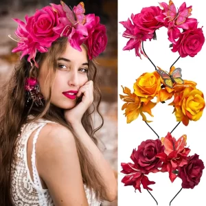 Lily & Butterfly Flower Crown