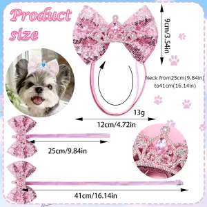 Shimmer Dog Bow Set